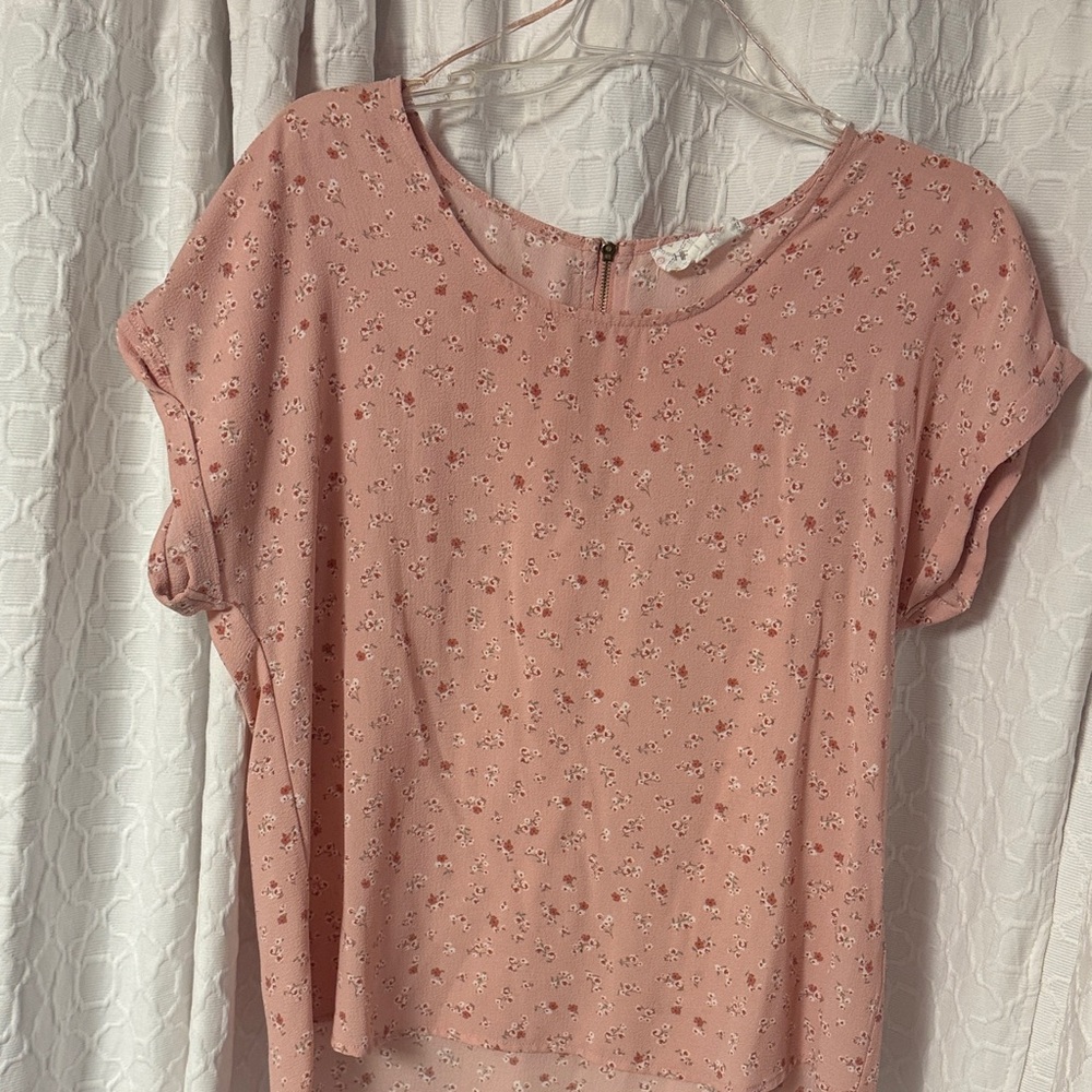 Hippie Rose Blush Pink Floral Blouse